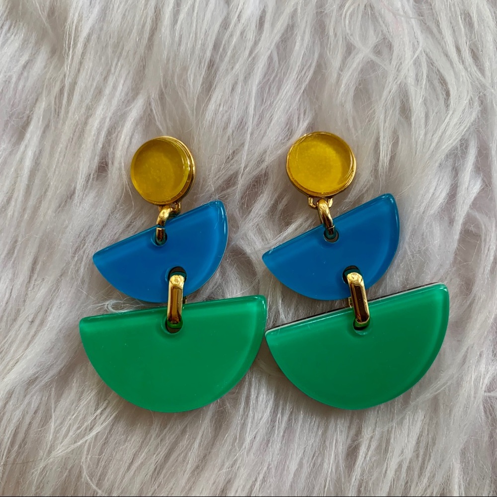J.Crew Colorblock Enamel Geo Earrings